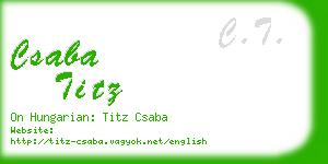 csaba titz business card